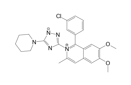 1-(3-chlorophenyl)-6,7-dimethoxy-3-methyl-2-(5-piperidino-1,2-diaza-4-azanidacyclopenta-2,5-dien-3-yl)isoquinolin-2-ium