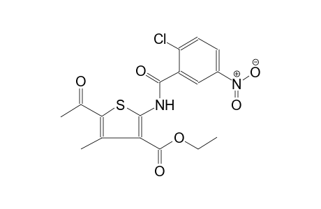 5-Acetyl-2-[[(2-chloro-5-nitrophenyl)-oxomethyl]amino]-4-methyl-3-thiophenecarboxylic acid ethyl ester