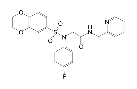 2-[(2,3-dihydro-1,4-benzodioxin-6-ylsulfonyl)-4-fluoroanilino]-N-(2-pyridinylmethyl)acetamide