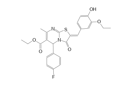 ethyl (2Z)-2-(3-ethoxy-4-hydroxybenzylidene)-5-(4-fluorophenyl)-7-methyl-3-oxo-2,3-dihydro-5H-[1,3]thiazolo[3,2-a]pyrimidine-6-carboxylate