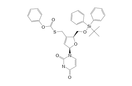 1-[5-O-TBDPS-2,3-DIDEOXY-3-(PHENOXYCARBONYLTHIO)-METHYL-BETA-D-GLYCERO-PENT-2-ENOFURANOSYL]-URACIL