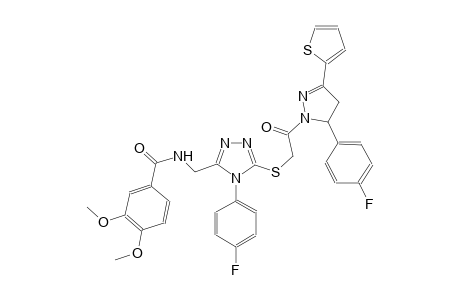 benzamide, N-[[4-(4-fluorophenyl)-5-[[2-[5-(4-fluorophenyl)-4,5-dihydro-3-(2-thienyl)-1H-pyrazol-1-yl]-2-oxoethyl]thio]-4H-1,2,4-triazol-3-yl]methyl]-3,4-dimethoxy-