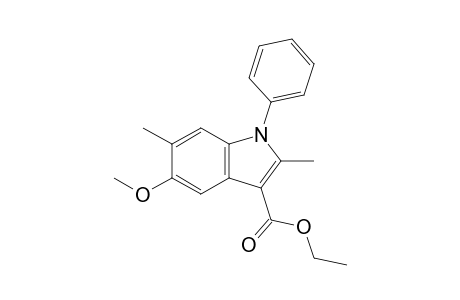 5-Methoxy-2,6-dimethyl-1-phenyl-3-indolecarboxylic acid ethyl ester