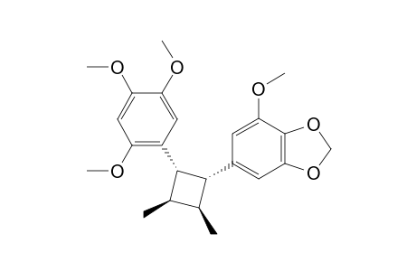MOSLOLIGNAN-A;1S*,2R*,3R*,4S*-1,2-DIMETHYL-3-(3-METHOXY-4,5-METHYLENEDIOXYPHENYL)-4-(2,4,5-TRIMETHOXYPHENYL)-CYCLOBUTANE