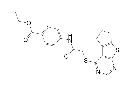 benzoic acid, 4-[[[(6,7-dihydro-5H-cyclopenta[4,5]thieno[2,3-d]pyrimidin-4-yl)thio]acetyl]amino]-, ethyl ester
