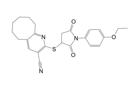 2-{[1-(4-ethoxyphenyl)-2,5-dioxo-3-pyrrolidinyl]sulfanyl}-5,6,7,8,9,10-hexahydrocycloocta[b]pyridine-3-carbonitrile