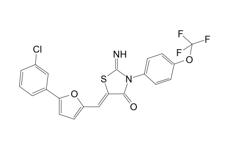 (5Z)-2-azanylidene-5-[[5-(3-chlorophenyl)furan-2-yl]methylidene]-3-[4-(trifluoromethyloxy)phenyl]-1,3-thiazolidin-4-one