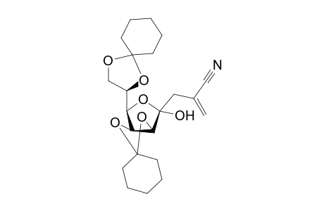 2,3-Dideoxy-5,6;8,9-di-O-cyclohexylidene-2-methylidene-.alpha.-D-manno-4,7-furanoso-non-3-ulonitrile