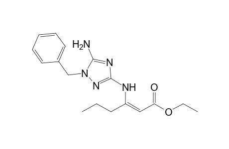 (Z)-Ethyl 3-(5-amino-1-benzyl-1H-1,2,4-triazol-3-ylamino)hex-2-enoate