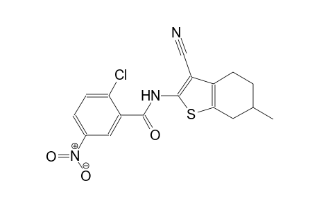 2-chloro-N-(3-cyano-6-methyl-4,5,6,7-tetrahydro-1-benzothien-2-yl)-5-nitrobenzamide