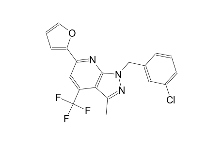 1H-pyrazolo[3,4-b]pyridine, 1-[(3-chlorophenyl)methyl]-6-(2-furanyl)-3-methyl-4-(trifluoromethyl)-