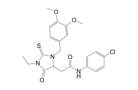 N-(4-chlorophenyl)-2-[3-(3,4-dimethoxybenzyl)-1-ethyl-5-oxo-2-thioxo-4-imidazolidinyl]acetamide