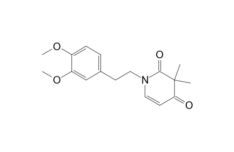 3,3-Dimethyl-1,2,3,4-tetrahydro-1-(3,4-dimethoxyphenethyl)pyridine-2,4-dione