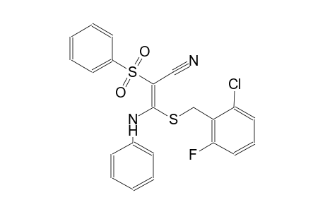 2-propenenitrile, 3-[[(2-chloro-6-fluorophenyl)methyl]thio]-3-(phenylamino)-2-(phenylsulfonyl)-, (2E)-