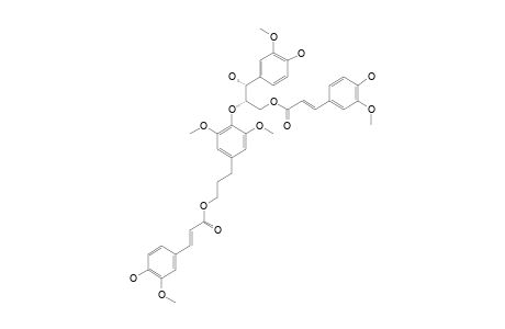 ERYTHRO-CAROLIGNAN-F;ERYTHRO-1-(4-HYDROXY-3-METHOXYPHENYL)-3-(4-HYDROXY-3-METHOXYCINNAMOYLOXY)-2-[4-[3-(4-HYDROXY-3-METHOXYCINNAMOYLOXY)-PROPYL]-2-
