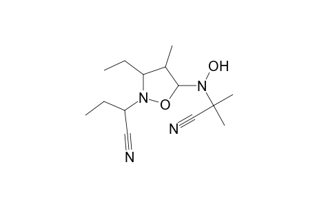 2-Isoxazolidineacetonitrile, 5-[(1-cyano-1-methylethyl)hydroxyamino]-.alpha.,3-diethyl-4-methyl-