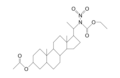 (20S)-20-Ethoxycarbonyl(nitro)amino-5a-pregnan-3 B-yl acetate