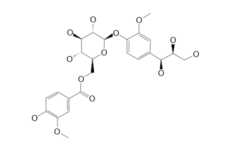GLYCOPENTOSIDE-C;3-METHOXY-4-O-BETA-D-(6'-VANILLOYL)-GLUCOPYRANOSYL-PHENYLPROPANE-7,8,9-TRIOL