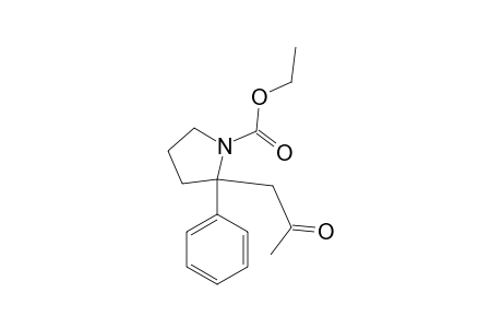 1-Pyrrolidinecarboxylic acid, 2-(2-oxopropyl)-2-phenyl-, ethyl ester