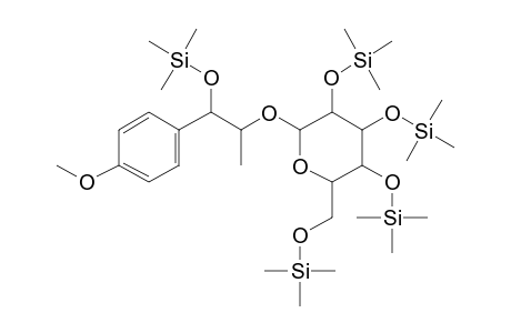 2-[1-Hydroxy-1-(4-methoxyphenyl)propan-2-yl]oxy-6-(hydroxymethyl)oxane-3,4,5-triol, 5tms derivative