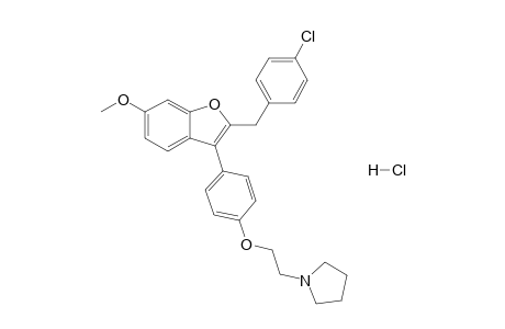 2-(p-Chlorobenzyl)-3-[p-(2-pyrrolidinoethoxy)phenyl]-6-methoxybenzofuran hydrochloride