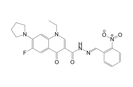 3-quinolinecarboxylic acid, 1-ethyl-6-fluoro-1,4-dihydro-4-oxo-7-(1-pyrrolidinyl)-, 2-[(E)-(2-nitrophenyl)methylidene]hydrazide