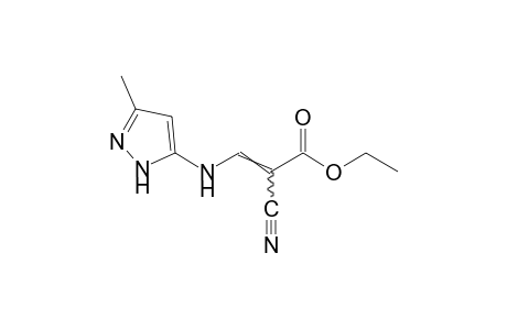 2-cyano-3-[(3-methylpyrazol-5-yl)amino]acrylic acid, ethyl ester