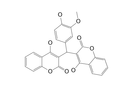 3,3'-[(3-METHOXY-4-HYDROXYPHENYL)-METHANE-DIYL]-BIS-(4-HYDROXY-2H-CHROMEN-2-ONE)