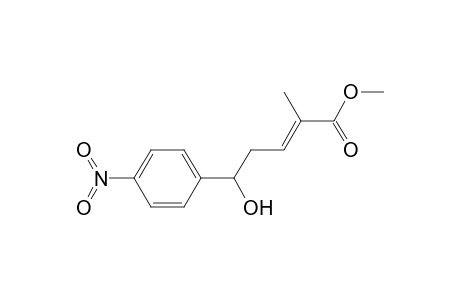 2-Pentenoic acid, 5-hydroxy-2-methyl-5-(4-nitrophenyl)-, methyl ester, (E)-