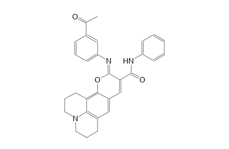 1H,5H,11H-[1]benzopyrano[6,7,8-ij]quinolizine-10-carboxamide, 11-[(3-acetylphenyl)imino]-2,3,6,7-tetrahydro-N-phenyl-, (11Z)-