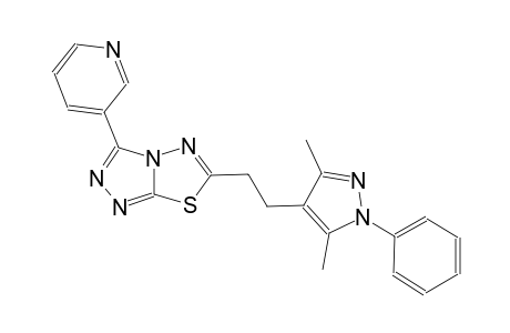 [1,2,4]triazolo[3,4-b][1,3,4]thiadiazole, 6-[2-(3,5-dimethyl-1-phenyl-1H-pyrazol-4-yl)ethyl]-3-(3-pyridinyl)-