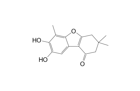 3,3,6-trimethyl-7,8-bis(oxidanyl)-2,4-dihydrodibenzofuran-1-one