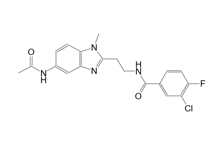benzamide, N-[2-[5-(acetylamino)-1-methyl-1H-benzimidazol-2-yl]ethyl]-3-chloro-4-fluoro-
