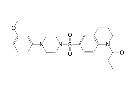 quinoline, 1,2,3,4-tetrahydro-6-[[4-(3-methoxyphenyl)-1-piperazinyl]sulfonyl]-1-(1-oxopropyl)-