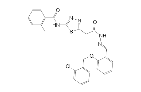 N-{5-[2-((2E)-2-{2-[(2-chlorobenzyl)oxy]benzylidene}hydrazino)-2-oxoethyl]-1,3,4-thiadiazol-2-yl}-2-methylbenzamide