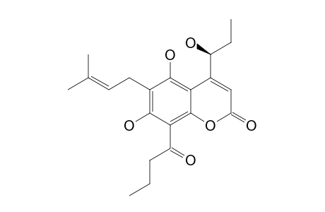 THERAPHIN-A;5,7-DIHYDROXY-4-(1-HYDROXYPROPYL)-6-(3-METHYL-BUT-2-ENYL)-8-(1-OXOBUTYL)-2H-BENZOPYRAN-2-ONE