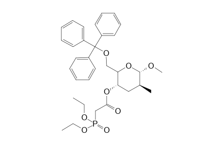 Methyl 4-O-(Diethyl phosphonoacetyl)-2,3-dideoxy-2-C-methyl-6-O-triphenylmethyl-.alpha.-D-arabino-hexopyranoside