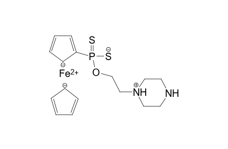 iron(II) 2-((2-(piperazin-1-ium-1-yl)ethoxy)sulfidophosphorothioyl)cyclopenta-2,4-dien-1-ide cyclopenta-2,4-dien-1-ide
