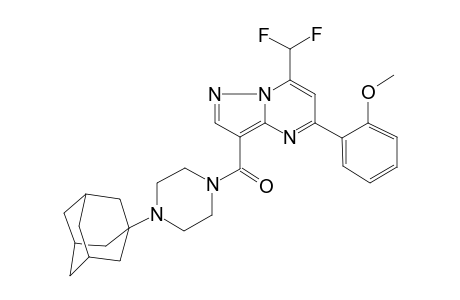 Pyrazolo[1,5-a]pyrimidine, 7-(difluoromethyl)-5-(2-methoxyphenyl)-3-[(4-tricyclo[3.3.1.1(3,7)]dec-1-yl-1-piperazinyl)carbonyl]-