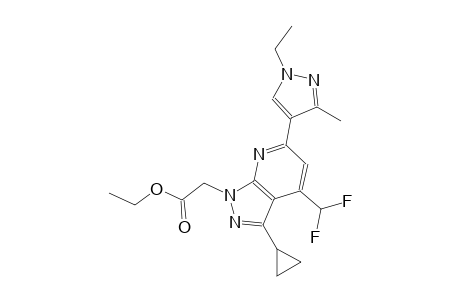 1H-pyrazolo[3,4-b]pyridine-1-acetic acid, 3-cyclopropyl-4-(difluoromethyl)-6-(1-ethyl-3-methyl-1H-pyrazol-4-yl)-, ethyl ester