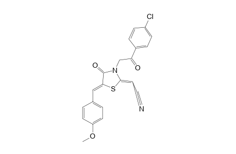 {3-[2-(4-CHLOROPHENYL)-2-OXOETHYL]-5-(4-METHOXYPHENYL)-METHYLIDENE-4-OXOTHIAZOLIDIN-2-YLIDENE}-ACETONITRILE