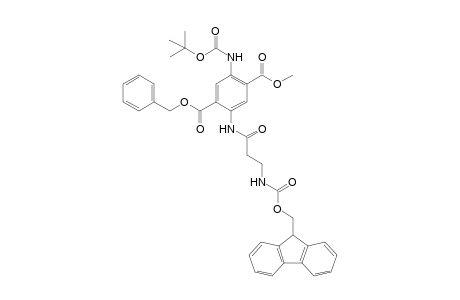 1-Benzyl 4-Methyl 2-{[3'-(fluoren-9''-yl)methoxycarbonylamino]propanoylamino}-5-[(t-butoxycaronyl)amino]-terephthalate