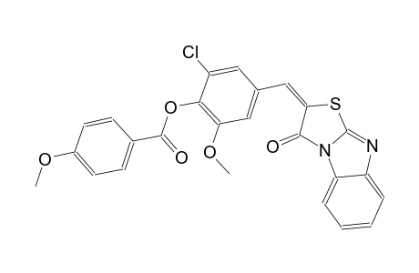 2-chloro-6-methoxy-4-[(E)-(3-oxo[1,3]thiazolo[3,2-a]benzimidazol-2(3H)-ylidene)methyl]phenyl 4-methoxybenzoate