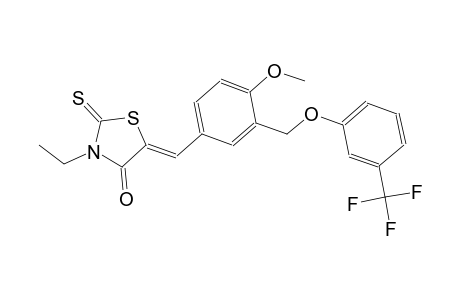 (5Z)-3-ethyl-5-(4-methoxy-3-{[3-(trifluoromethyl)phenoxy]methyl}benzylidene)-2-thioxo-1,3-thiazolidin-4-one