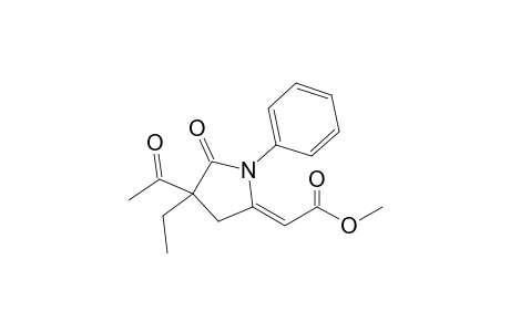 (2Z)-2-(4-acetyl-4-ethyl-5-keto-1-phenyl-pyrrolidin-2-ylidene)acetic acid methyl ester