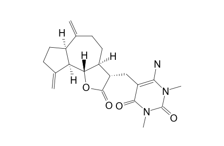 5-[[(3S,3aS,6aR,9aR,9bS)-2-keto-6,9-dimethylene-3a,4,5,6a,7,8,9a,9b-octahydro-3H-azuleno[5,4-d]furan-3-yl]methyl]-6-amino-1,3-dimethyl-pyrimidine-2,4-quinone