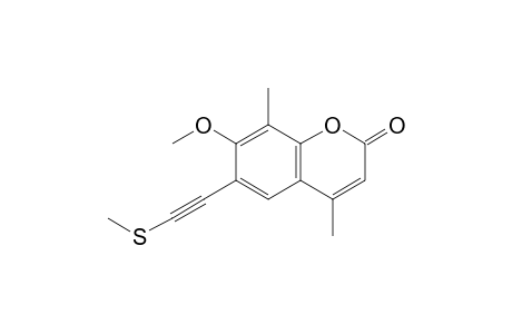 7-Methoxy-4,8-dimethyl-6-(2-methylsulfanylethynyl)coumarin