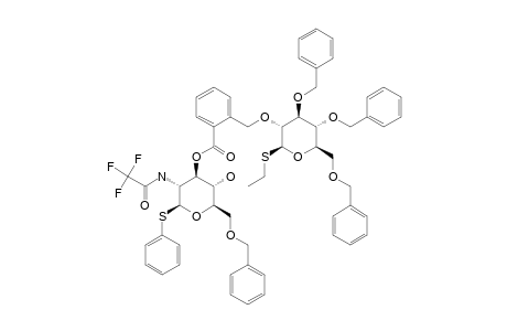 #7B;ETHYL-3,4,6-TRI-O-BENZYL-2-O-[(6-O-BENZYL-2-DEOXY-1-PHENYLTHIO-2-TRIFLUOROACETAMIDO-BETA-D-GLUCOPYRANOS-3-YLOXY)-2-CARBONYLBENZYL]-1-THIO-BETA-D-GLUCOPYRAN