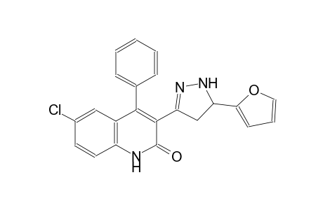 6-chloro-3-[5-(2-furyl)-4,5-dihydro-1H-pyrazol-3-yl]-4-phenyl-2(1H)-quinolinone