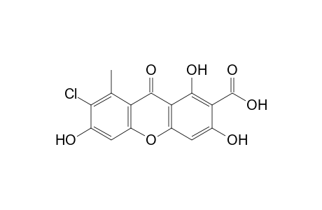 9H-Xanthene-2-carboxylic acid, 7-chloro-1,3,6-trihydroxy-8-methyl-9-oxo-